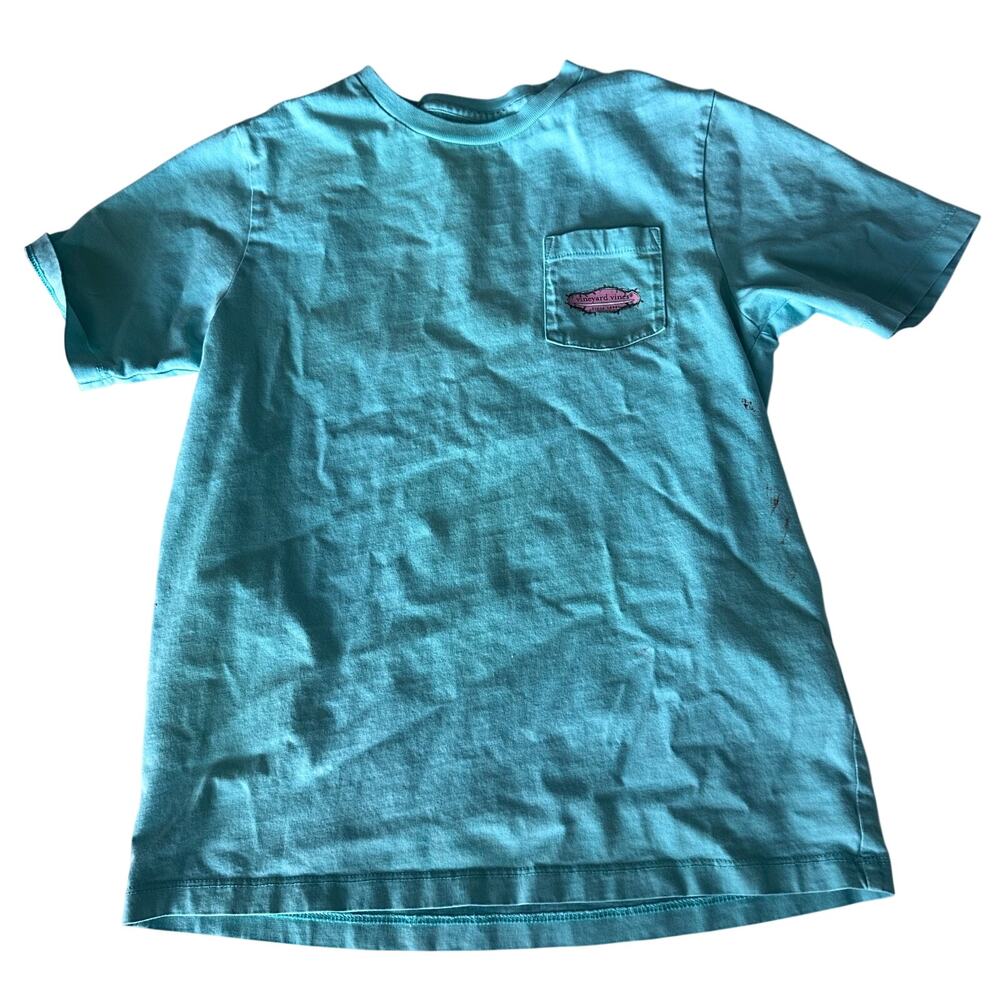 Vineyard Vines Youth Medium Christmas Light Pocket Tee